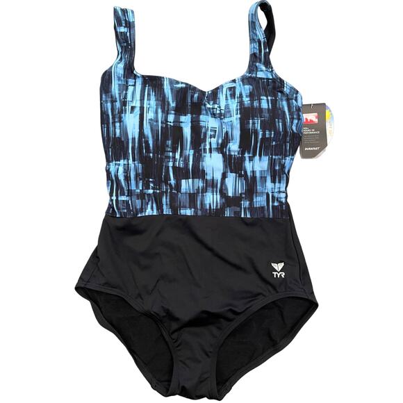 TYR DuraFast Elite Tremiti Scoop Neck ControlFit 1pc Swimsuit Black Size 8 $80 - Picture 2 of 8